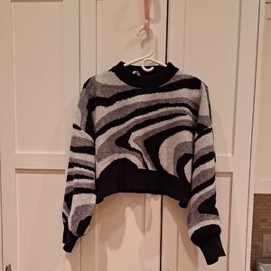 Dreamers Black and Gray Swirl Sweater